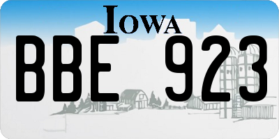 IA license plate BBE923