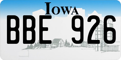 IA license plate BBE926
