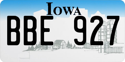 IA license plate BBE927