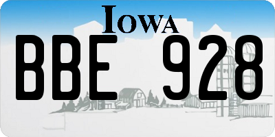 IA license plate BBE928