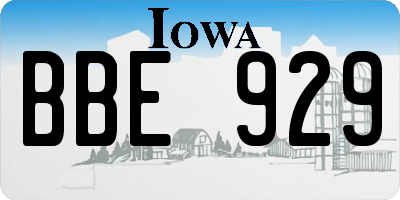 IA license plate BBE929