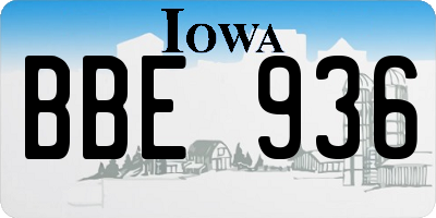 IA license plate BBE936