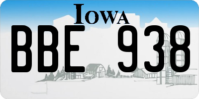 IA license plate BBE938