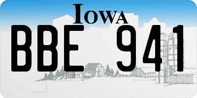 IA license plate BBE941