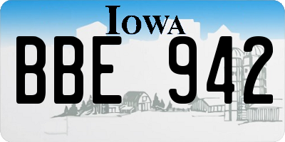 IA license plate BBE942