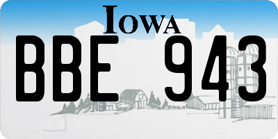 IA license plate BBE943