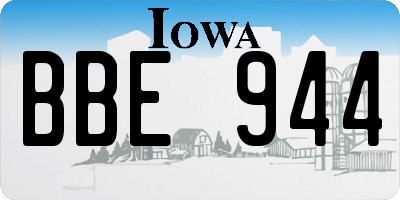 IA license plate BBE944