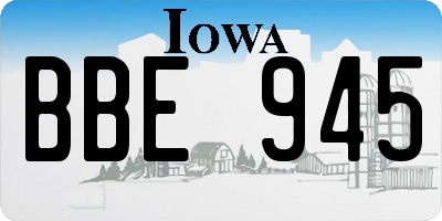 IA license plate BBE945