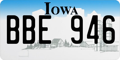 IA license plate BBE946