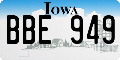 IA license plate BBE949