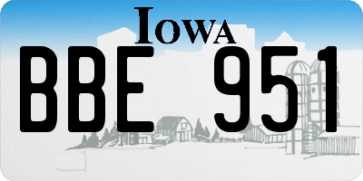 IA license plate BBE951