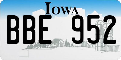 IA license plate BBE952