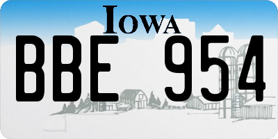 IA license plate BBE954
