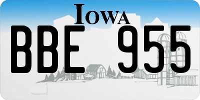 IA license plate BBE955
