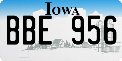 IA license plate BBE956