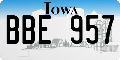 IA license plate BBE957