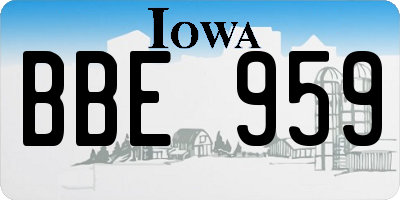 IA license plate BBE959