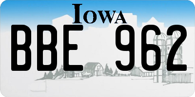 IA license plate BBE962