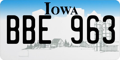 IA license plate BBE963