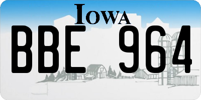 IA license plate BBE964