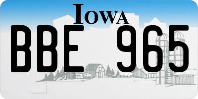IA license plate BBE965