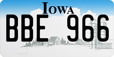 IA license plate BBE966