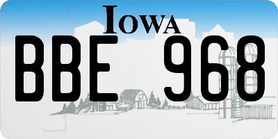 IA license plate BBE968