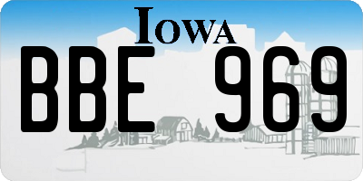 IA license plate BBE969
