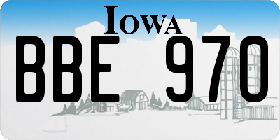 IA license plate BBE970