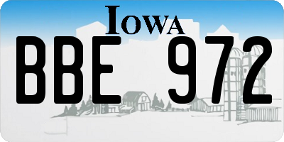 IA license plate BBE972
