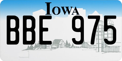 IA license plate BBE975