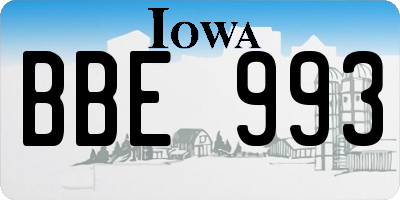 IA license plate BBE993