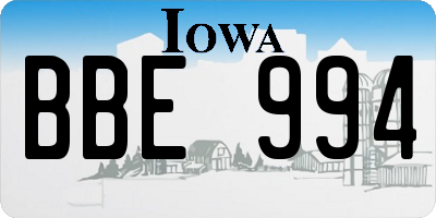 IA license plate BBE994
