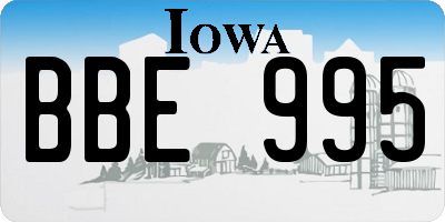 IA license plate BBE995