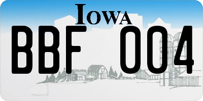 IA license plate BBF004