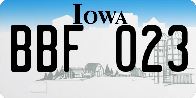 IA license plate BBF023