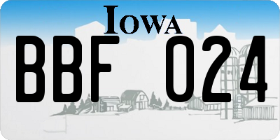 IA license plate BBF024