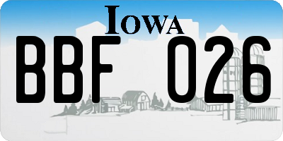 IA license plate BBF026