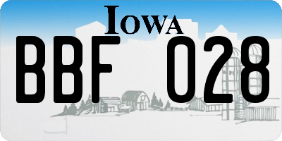 IA license plate BBF028