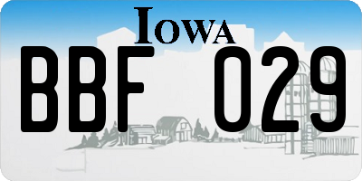 IA license plate BBF029