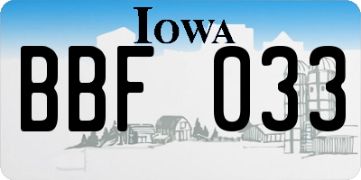 IA license plate BBF033