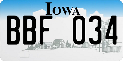IA license plate BBF034