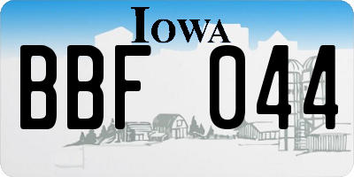IA license plate BBF044
