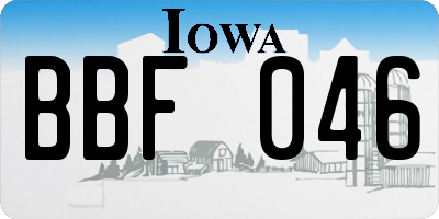 IA license plate BBF046