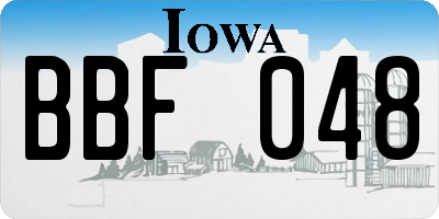 IA license plate BBF048