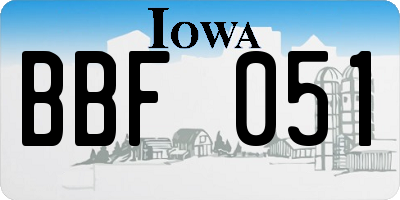 IA license plate BBF051