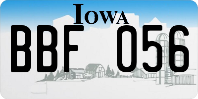 IA license plate BBF056