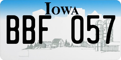 IA license plate BBF057