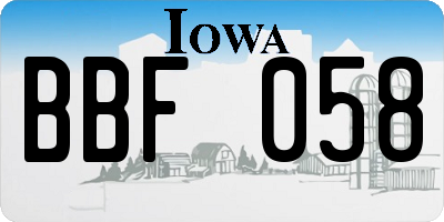 IA license plate BBF058