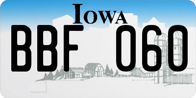 IA license plate BBF060